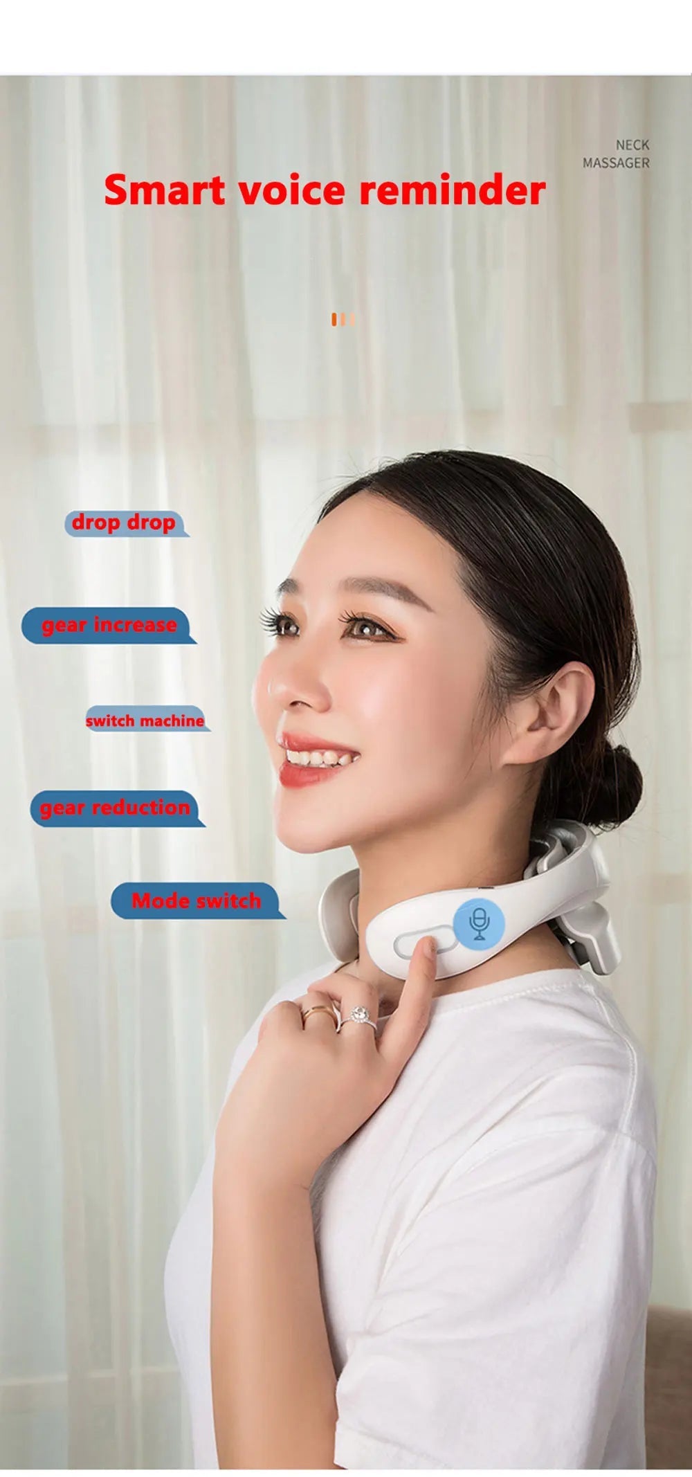 Smart Neck Massage Instrument Portable Shoulder Neck Massage Cervical Vertebra Health Care Vibrator Heating Compress Massage luvshop24