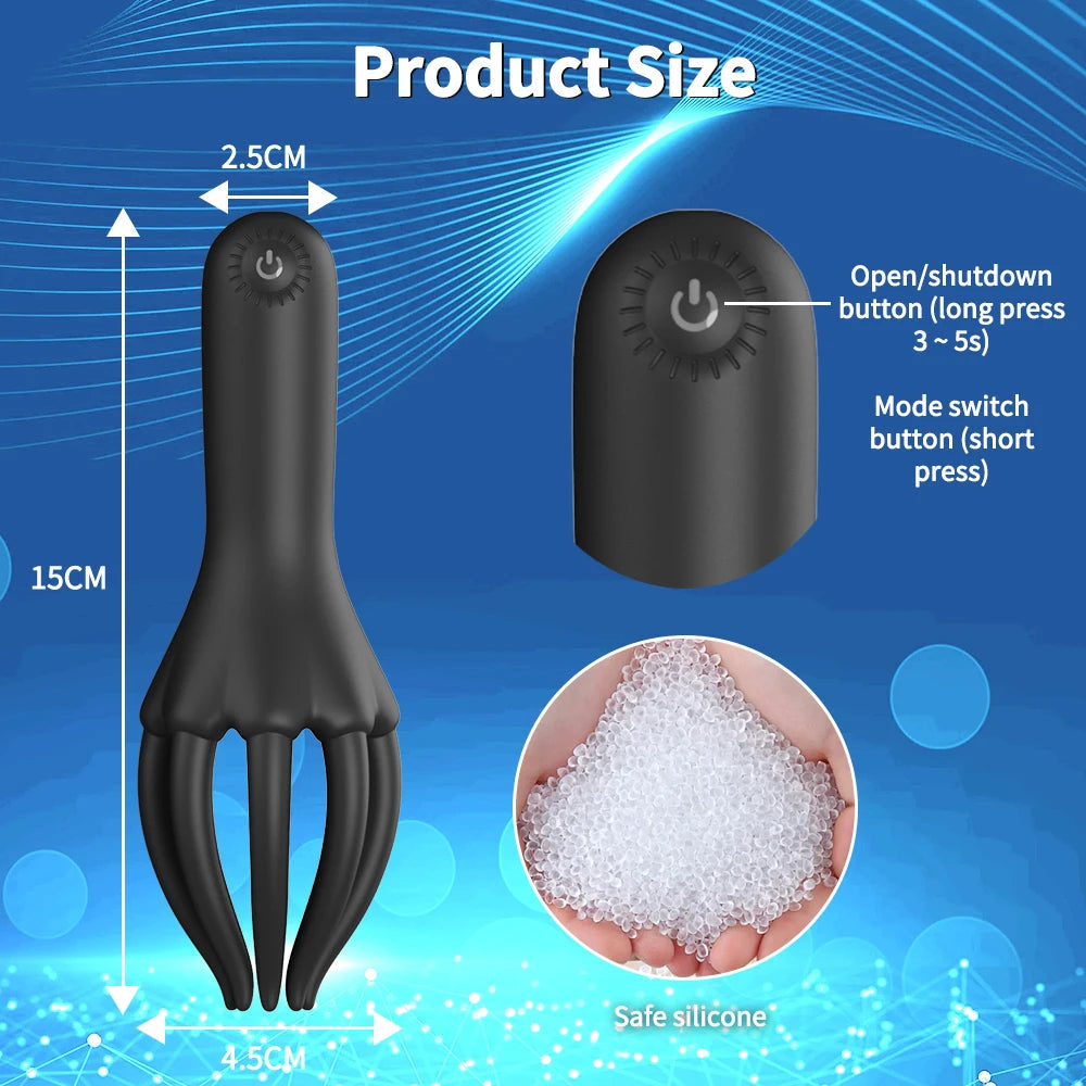 Glans Trainer for Men Powerful Vibrating Penis G Spot Masturbator Soft Fingertip Prolong Endurance Massage Vibrator Erotic Toys luvshop24