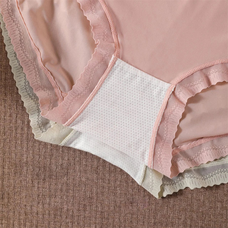 New sexy lace Panties Women Briefs ice silk breathable seamless Underwear Women ultra-thin and comfortable Female Lingerie luvshop24