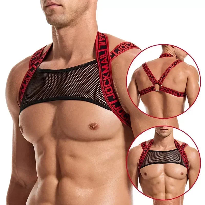 Jockmail Leather Sex Underwear Adults Erotic Lingerie Elastic Suit Sissy Bra Bondage Harness Tank Top Men for Sexy Gay Boys luvshop24