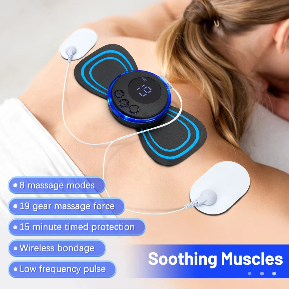 EMS Neck Massager Electric Muscle Stimulator Cervical Sticker Massage Patch Low Frequency Pulse Masajeador Pads Body Pain Relief luvshop24