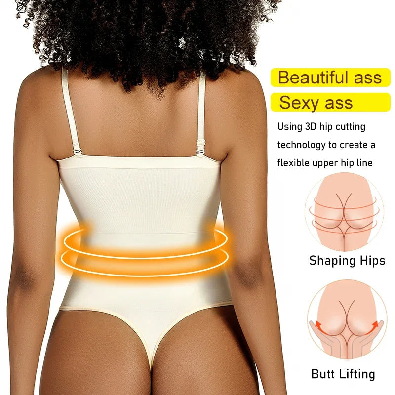 Womens Sexy Bodysuits Tummy Control Thong Shapewear Waist Trainer Corset Adjustable Strap Fajas Soft Sleeveless Lingerie Push Up luvshop24