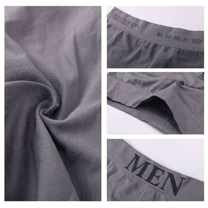 3 Pcs Men's Panties Underwear Boxers Breathable Man Boxer Solid Underpants Comfortable Male Brand Shorts Black Blue Underwear luvshop24