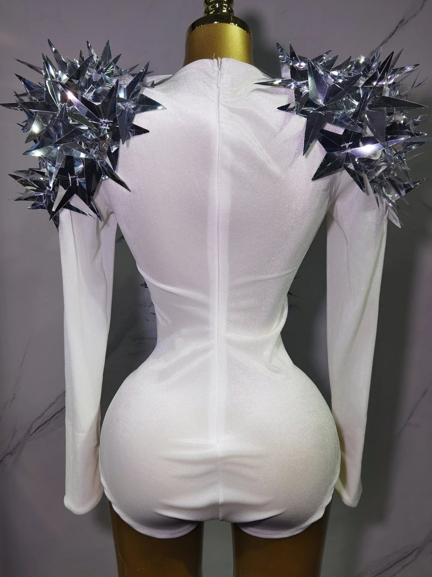 2025 New Shiny Black Rhinestone Velvet Long Sleeve Bodysuit Women Evening Party Club Gala Hosts NightClub Bar Stage Costumes luvshop24