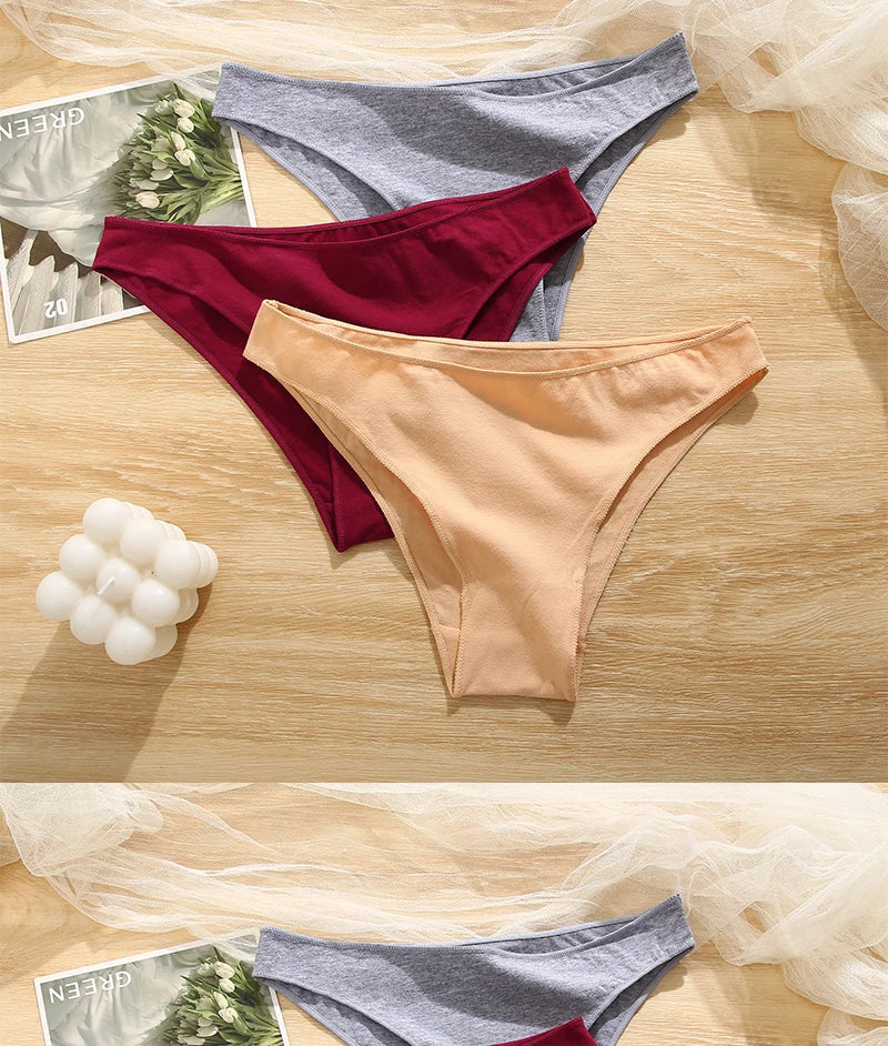 FINETOO 5PCS/Set M-XXL Panties Women Cotton Lingerie Woman Underwear Sexy Femme Underwear Girls Underpant Panty 7 Solid Colors luvshop24