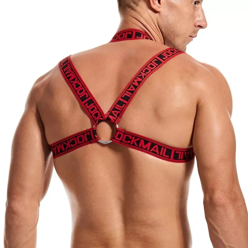 Jockmail Leather Sex Underwear Adults Erotic Lingerie Elastic Suit Sissy Bra Bondage Harness Tank Top Men for Sexy Gay Boys luvshop24