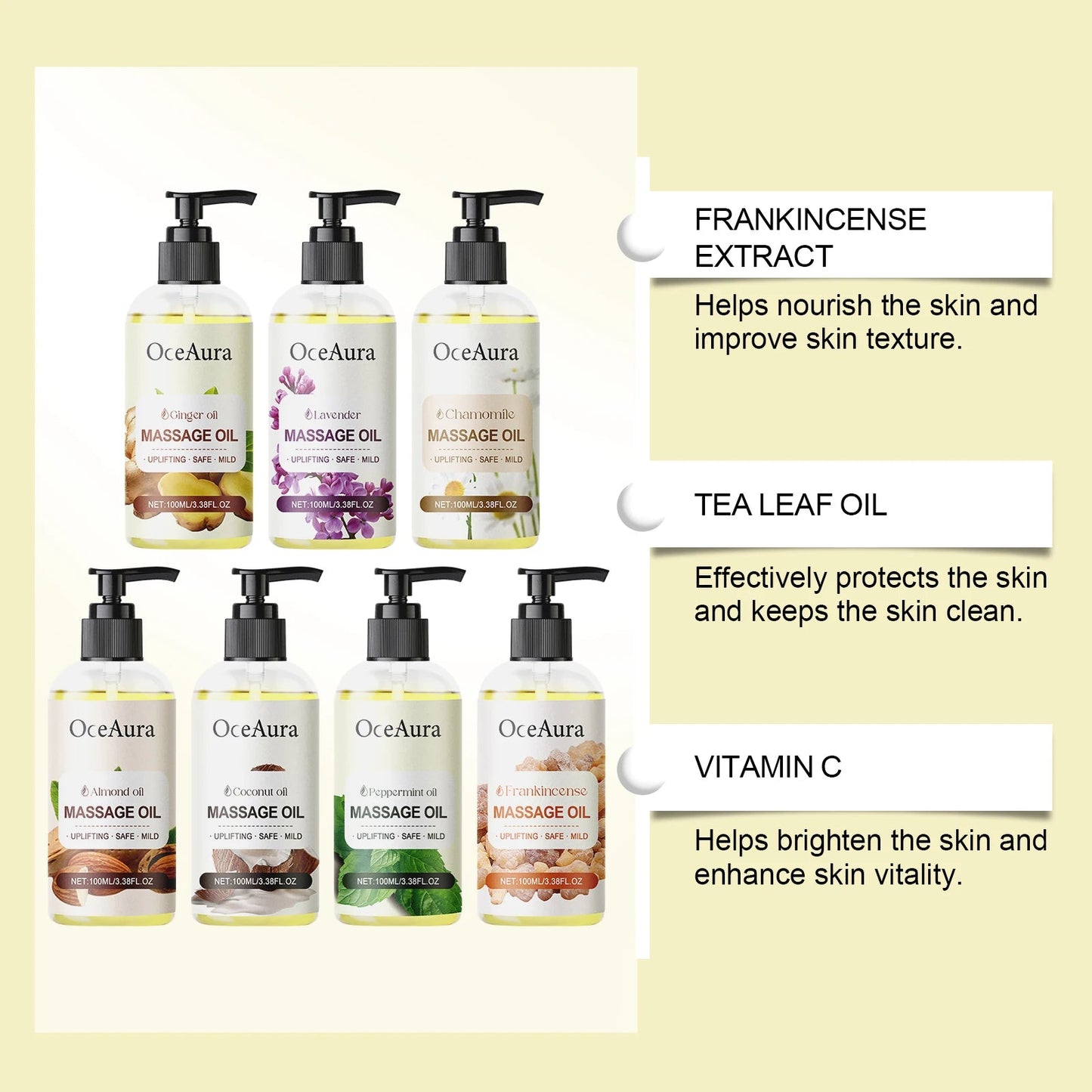 100ML Plant Body Massage Oil Dry Skin Nourishing Moisturizing Body Skin Firming Massage Natural Essential Oils luvshop24