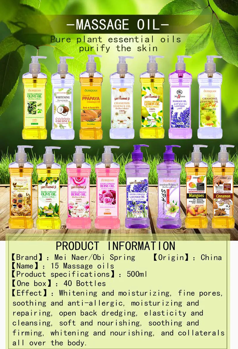 500ML Facial Body Massage Essential Oil Moisturizing Vegetable Oil Open Back Scraping Massage Essential Oil BB oil luvshop24