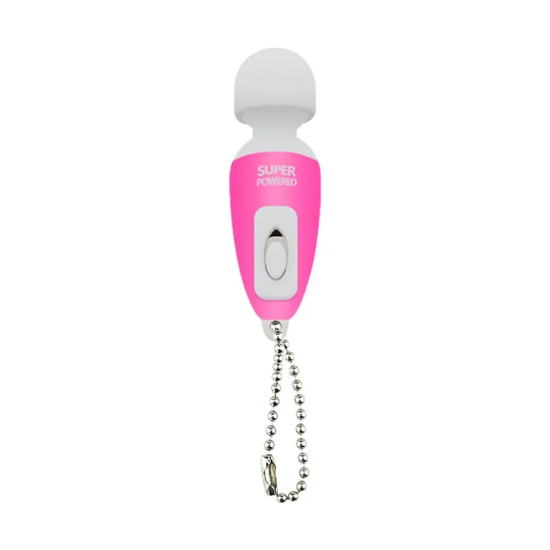 (pink)Portable Mini Massage Tiny Stress Relief Electronic Key-Chain Ring Full Body Massager Bath Accessories vibrate luvshop24