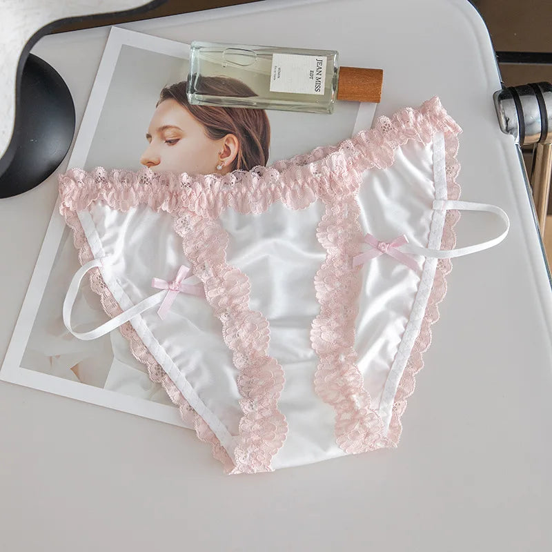 Lace Sexy Girls Briefs Women Panties Bowknot G String Thong Underwear Low Waist Seamless Female Lingerie luvshop24