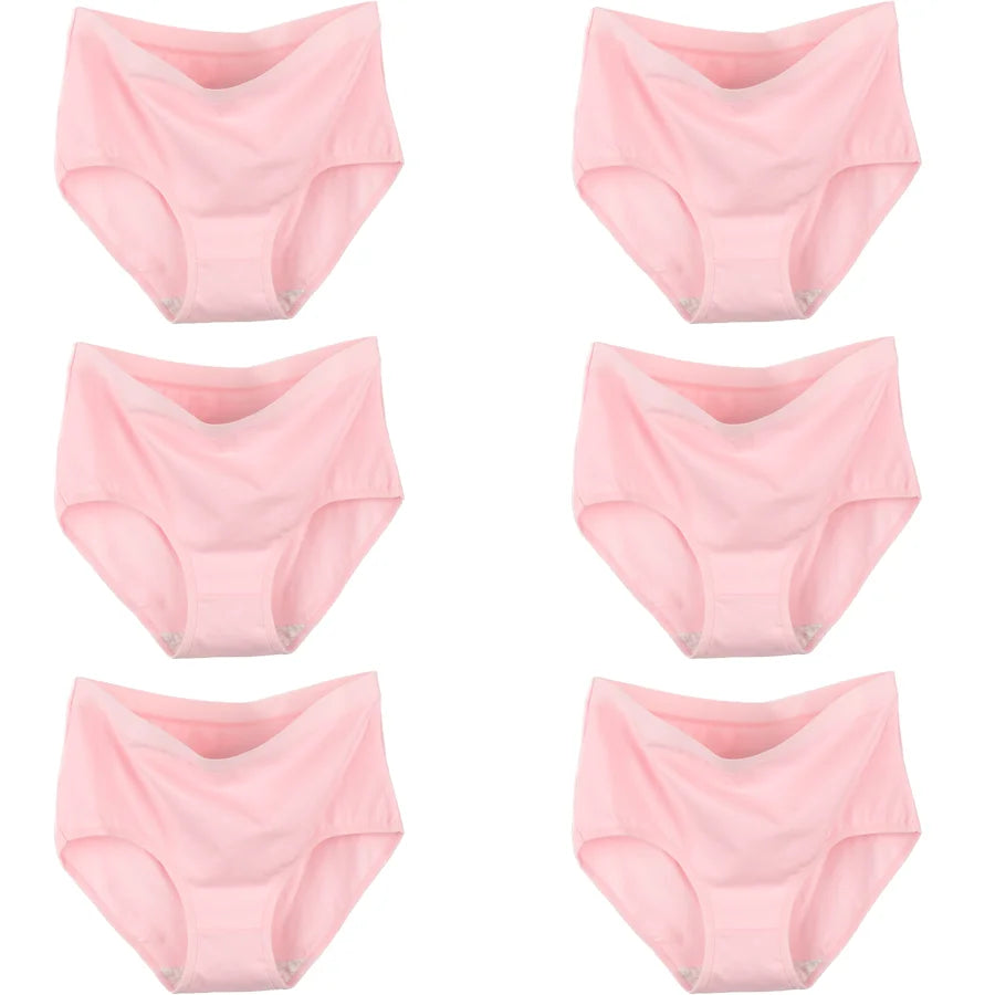 6pcs Cotton Underwear Women High Waist Panties Woman Plus Size Intimate Lingerie Female Mom's Briefs Underpants Panti M-3XL luvshop24