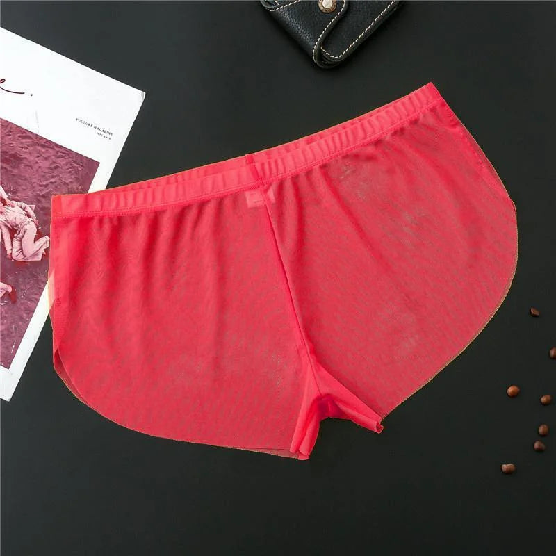 Summer Thin Mesh Mesh Boxers for Men Breathable Seamless Male Panties Transparent Trunk Shorts Mid Waist luvshop24