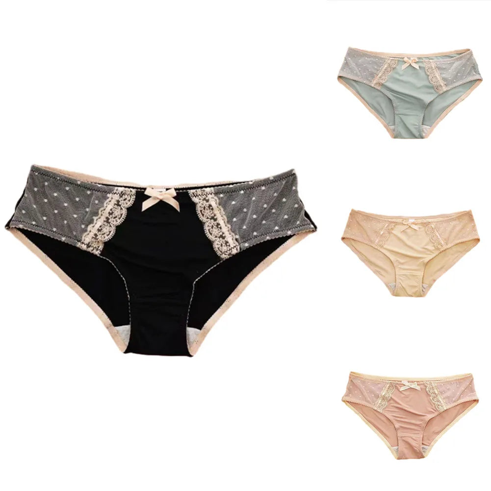 Lace Briefs Sexy Panties For Women Ice Silk Panties Large Underwear Women's Seamless Feminino Lingerie Female Elastic Underpants luvshop24