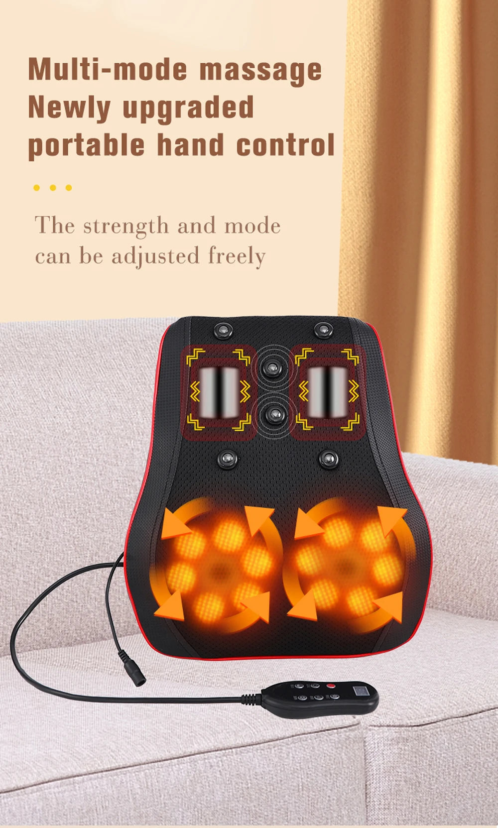 Portable Massager, Waist Massager, Full-body Muscle Relaxer, Car-portable Backrest Vibration Comfort Massager luvshop24