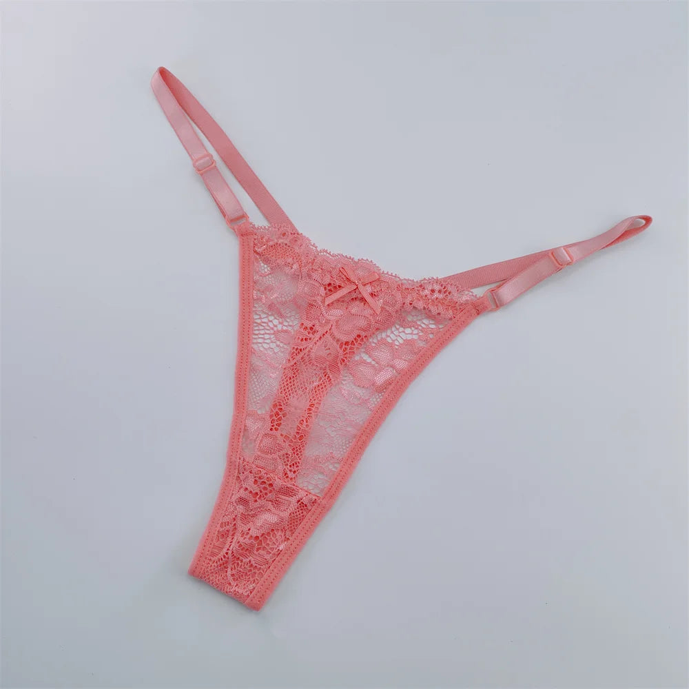 3Pcs Lace Thongs Women Lace Low Waist Panties Sexy Transparent Underwear Fashion Breathable G-string Ladies Intimates Lingerie luvshop24