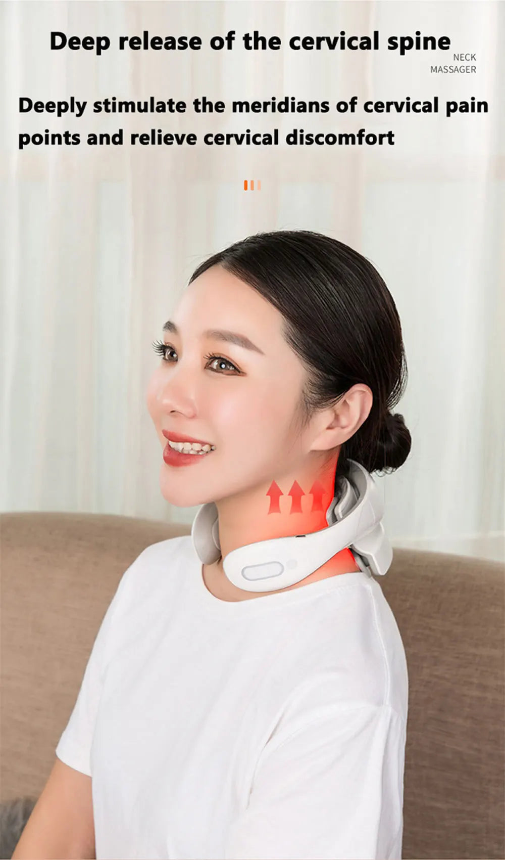 Smart Neck Massage Instrument Portable Shoulder Neck Massage Cervical Vertebra Health Care Vibrator Heating Compress Massage luvshop24