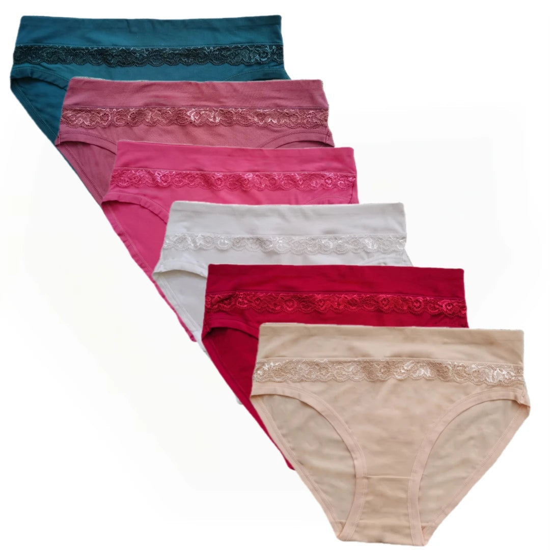 Lace Underwear Hipster,Large Size Women's Panties,Soft Bamboo Women's Briefs,High Cut Woman Underwear Panti,Female Underpants luvshop24