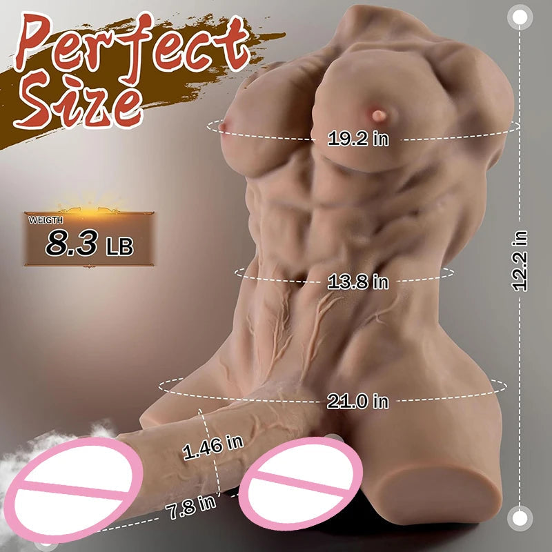RENHEYUOU Newest SexDoll Male Masturbation Torso Doll Lifelike Vagina TPE Adult Insertable Pussy Half Body Sex Toy luvshop24