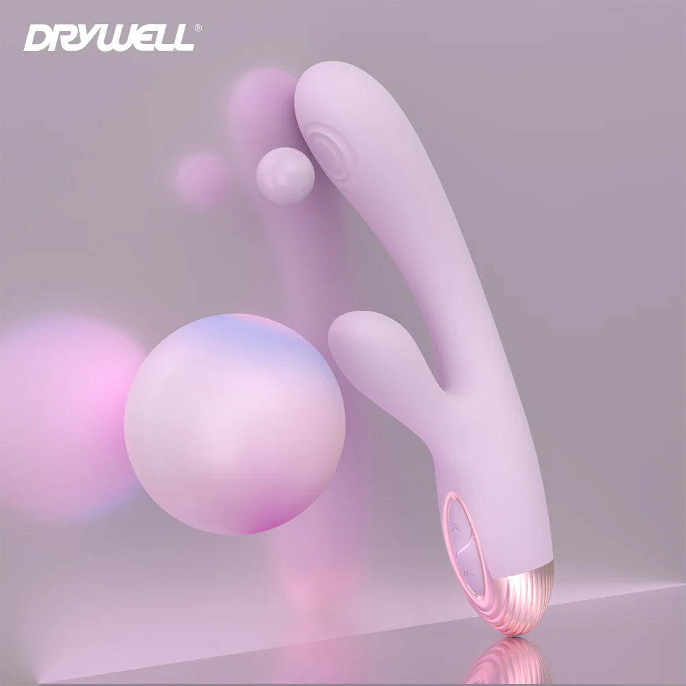 DRY WELL Rabbit Vibrator with Unique Patting Function Clitoris Stimulator Dildo with 10 Powerful Modes Dual Motor Stimulator luvshop24