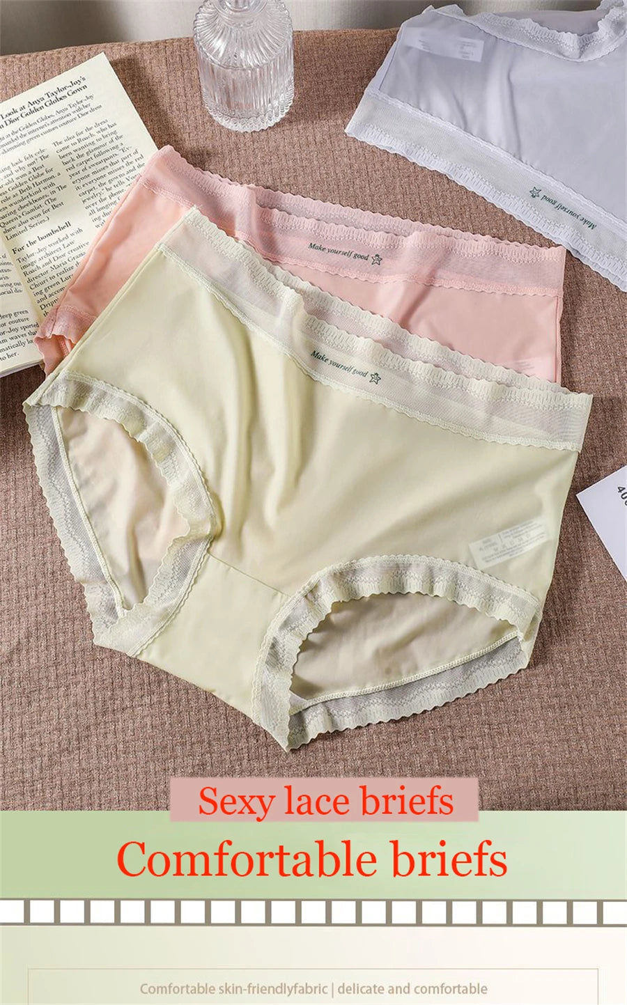 New sexy lace Panties Women Briefs ice silk breathable seamless Underwear Women ultra-thin and comfortable Female Lingerie luvshop24