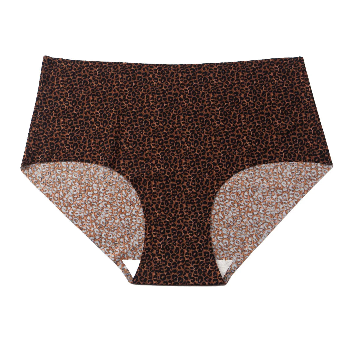 6pcs Women's Seamless Ice Silk Panties Female Mid Waist Plus Size Leopard Print Underwear Girls Fashion Brief Lady Comfort Panty luvshop24