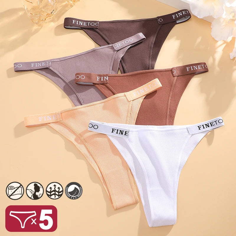 5PCS/Set Sexy Lingerie Women Cotton Panties Finetoo Letter Low Waist Female Briefs Underwear Comfort Underpants Women Intimates luvshop24
