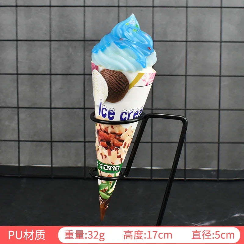 1pc/lot Simulation Ice Cream Cone Dessert Ice Cream Milk Tea Shop Decoration Fake Fruit Ice Cream Props Decoration Model DIY luvshop24