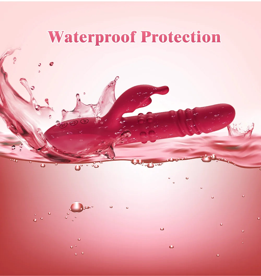 Telescopic Rabbit Vibrator for Women Powerful G Spot Rotating Massage Vaginal Clitoris Stimulator Female for Adult Sexy Toys luvshop24