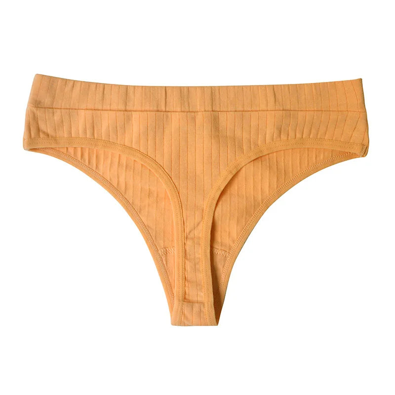 3pcs Cotton Women's Thong Panties Breathable Low Waist Seamless Underwear Sexy Female Lady Comfortable Solid Color G-String luvshop24
