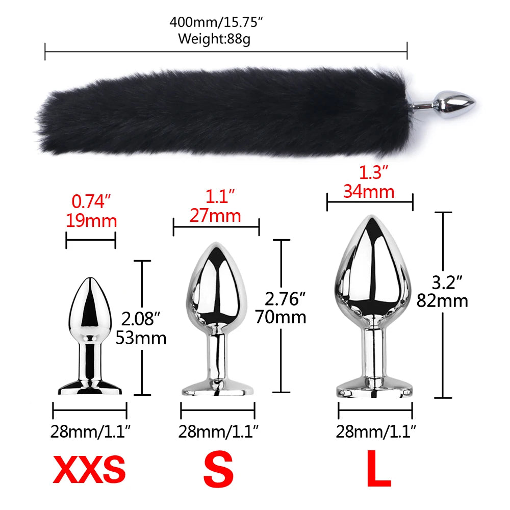 1pcs, BDSM Three size dog tail anal plug, animal tail butt plug, role-playing sex games, men and women sex toys luvshop24