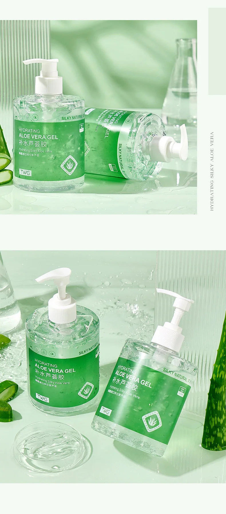 Aloe Vera Gel 500g Large Bottle Moisturizing Aloe Gel Large Capacity Hydrating and Moisturizing luvshop24