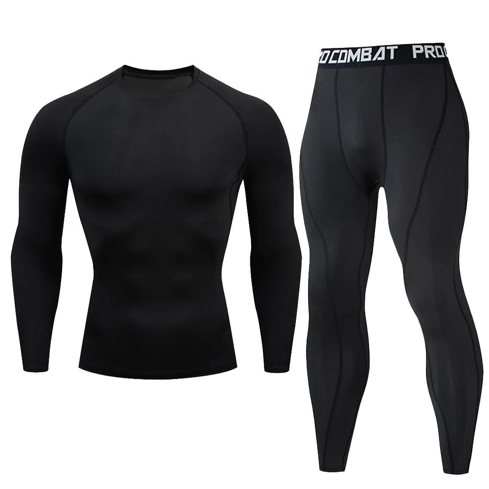 1pcs Men Long-sleeved Thermal Underwear Male Tight Fitting Fast Dry Elastic Fitness Suit Set Man Autumn Winter Sprots Wear luvshop24