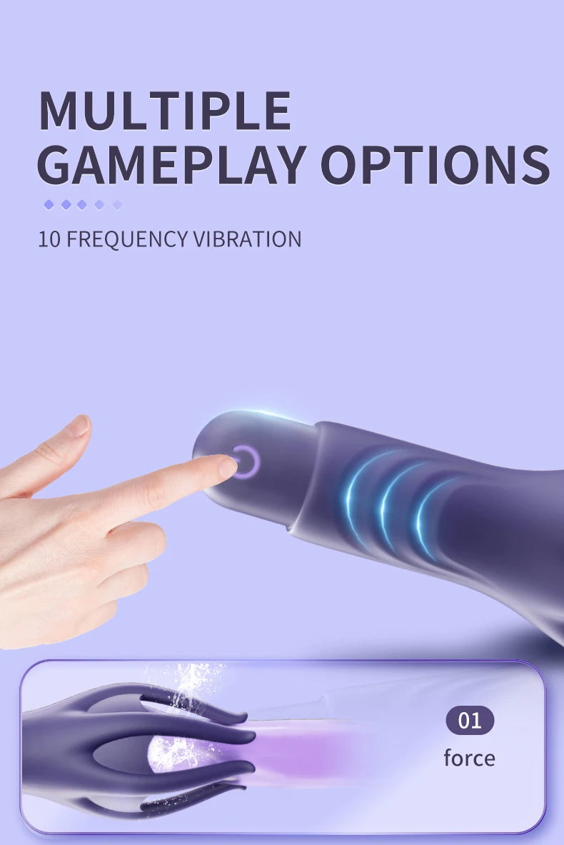 Powerful Vibrating Glans Trainer for Men Masturbator Penis G Spot Soft Fingertip Prolong Endurance Massage Vibrator Erotic Toys luvshop24