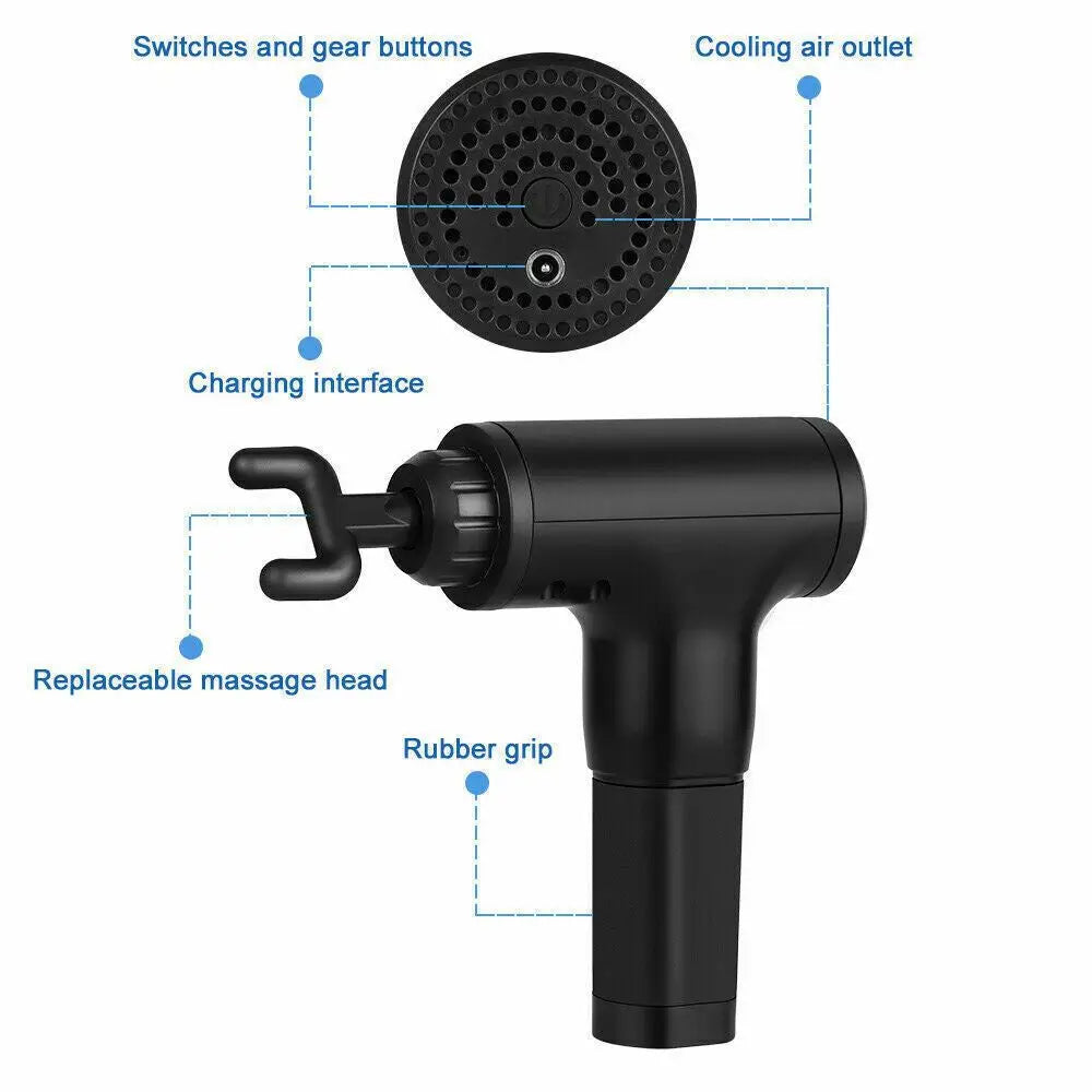 Sports Massage Gun with 4 Heads Deep Tissue Muscle Relaxing Percussion Massager luvshop24