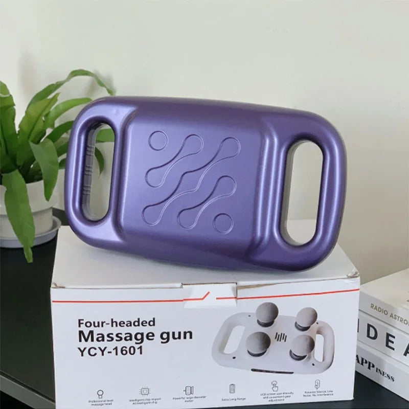 Handheld wireless muscle massager, back, leg, neck relaxation massager Multi-functional 4-head massage tool luvshop24