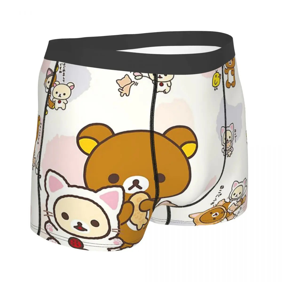 2025 New Summer Breathable Cute 3d Printed Cat Rilakkuma Bear Underwear Men'S Underwear Men'S Underwear Sexy Shorts Boxer Underw luvshop24
