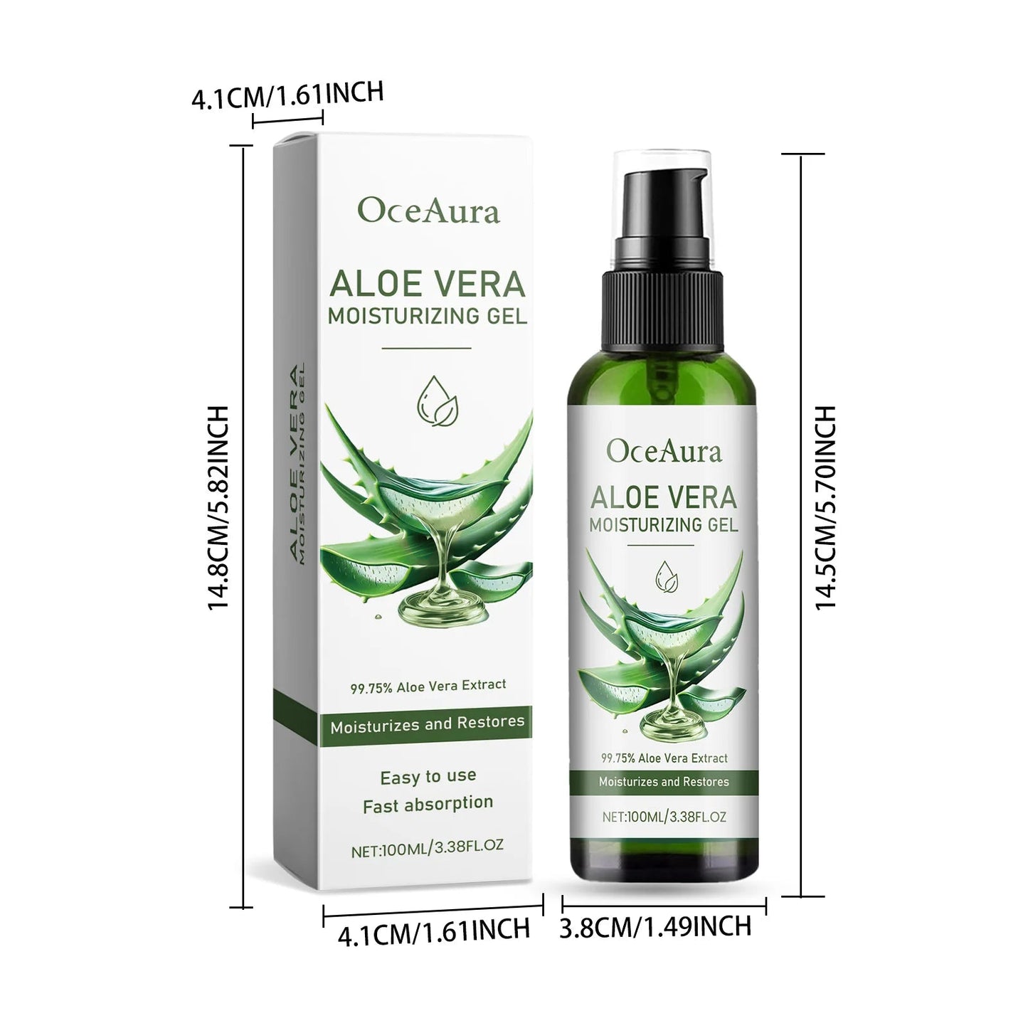 Aloe Vera Gel Pore Shrinking Oil Control Ance Remover Moisturizing Brighten Anti-Aging Facial Essence Beauty Skin Care Products luvshop24