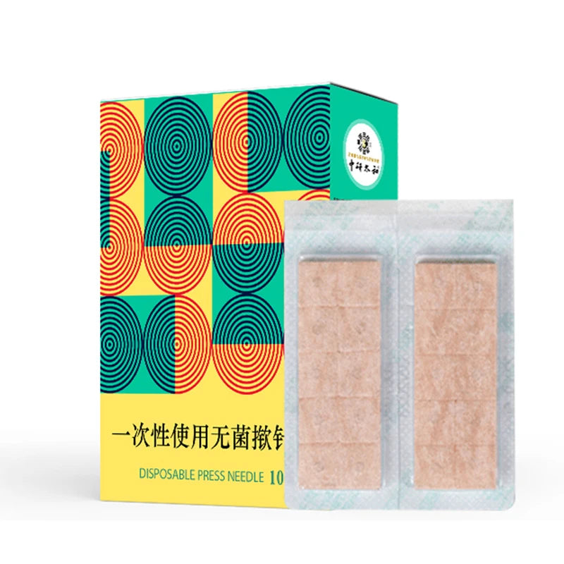 ZHONGYAN 100Pcs Ear Acupuncture Needle Disposable Press Needle for Ear Sticker Acupuncture Patches Skin Needl Massage Relaxation luvshop24