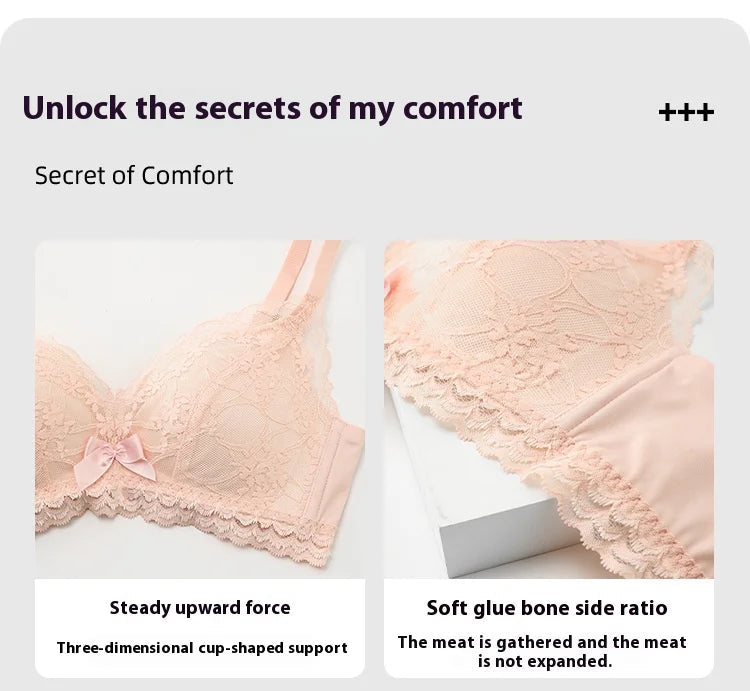 Lace Underwear Set of Female Small Breasts Gathered to Show Large on the Top Anti-Sagging Breasts Collect Vice Girls Student Bra luvshop24