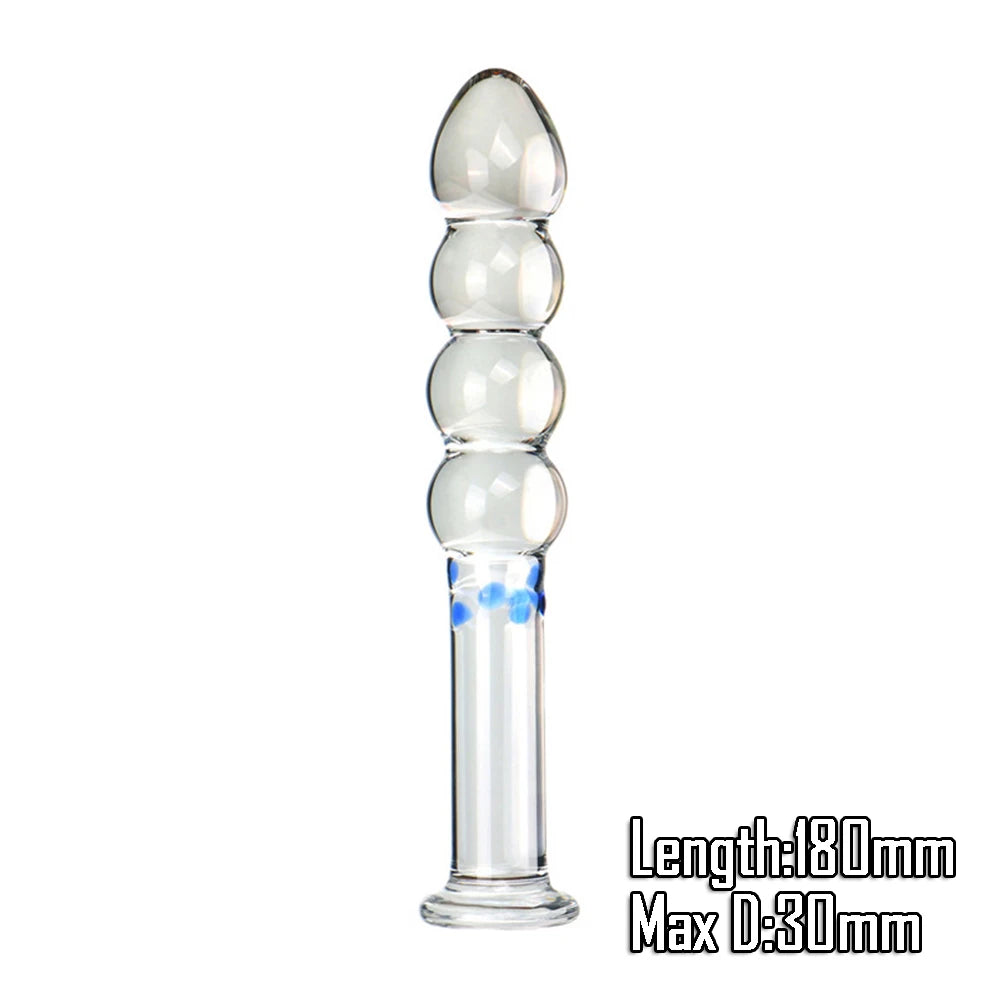 Pyrex Glass Dildo Fake Penis Crystal Anal Beads Butt Plug Prostate Massager G Spot Female Masturbation Toys luvshop24