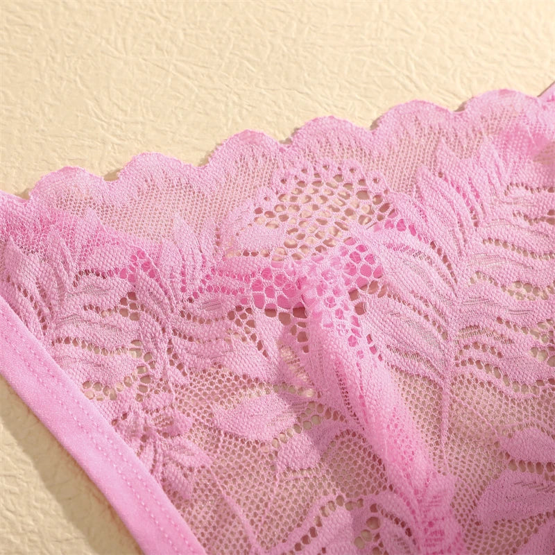 5PCS Sexy Lace Women Lingerie Exotic Underpants Female Lace Transparent Hollow Out G-string Thong Female Soft Intimates S-XL luvshop24