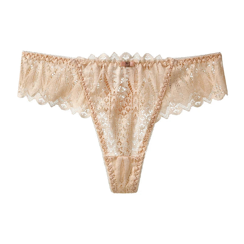Hollow Out Lace Sexy Girls G String Panties Women Briefs Transparent Thong Thin Underwear Female Low Waist Lingerie Size S-XL luvshop24