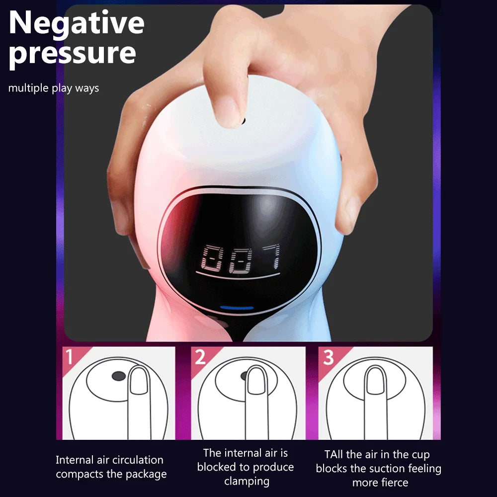 Automatic Sucking Masturbator Cup For Men Realistic Vagina Pussy Blowjob Oral Sucktion Masturbation Cup Vibrator Adult Sex Toys luvshop24
