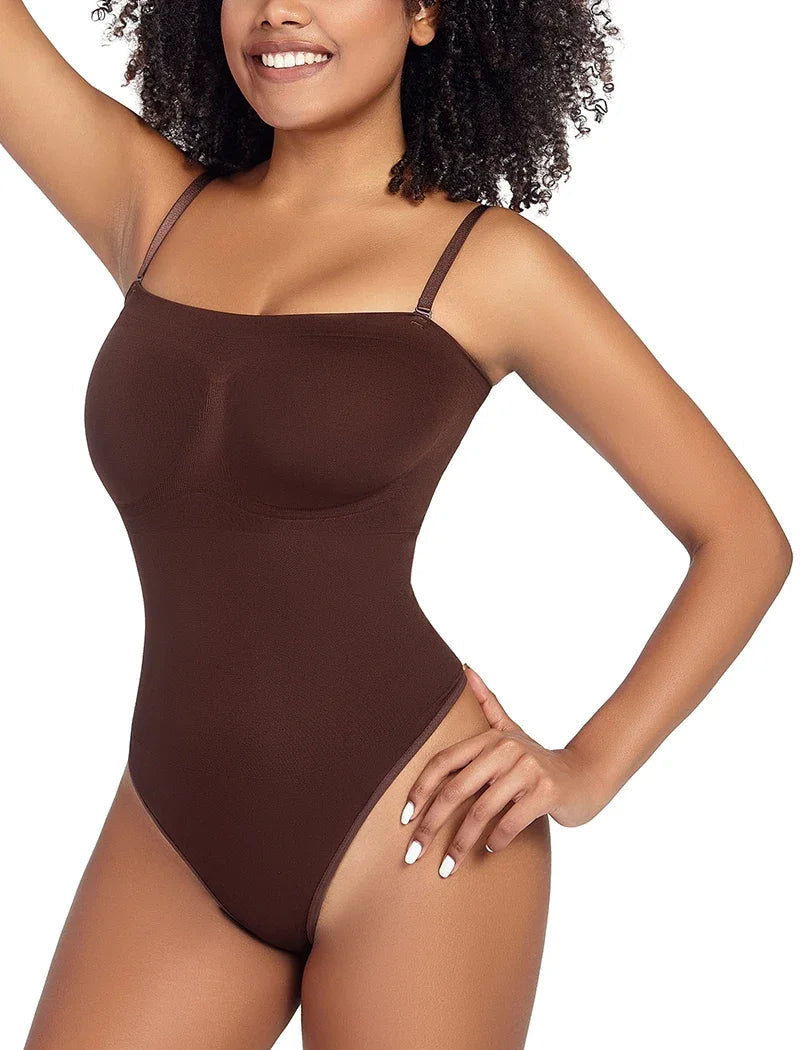 Womens Sexy Bodysuits Tummy Control Thong Shapewear Waist Trainer Corset Adjustable Strap Fajas Soft Sleeveless Lingerie Push Up luvshop24