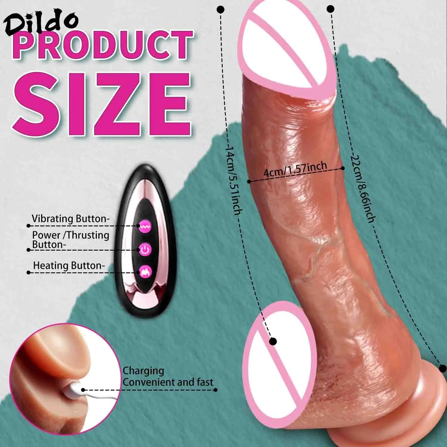Realistic Dildo Telescopic Vibrator Penis Double Penetration Anal Vagina Masturbation Fake Dick Sex Machine Sex Toys for Women luvshop24