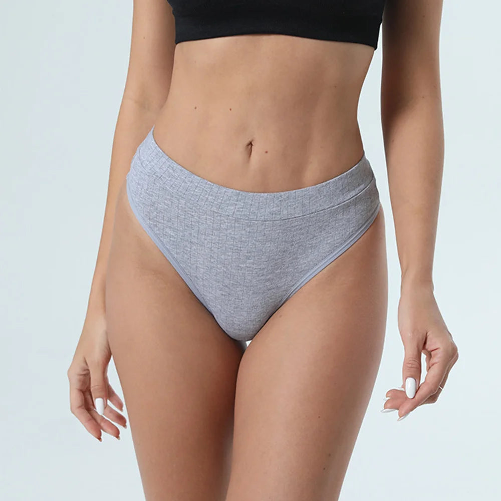 3pcs Cotton Women's Thong Panties Breathable Low Waist Seamless Underwear Sexy Female Lady Comfortable Solid Color G-String luvshop24