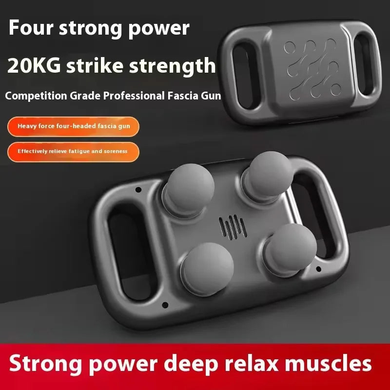 Handheld wireless muscle massager, back, leg, neck relaxation massager Multi-functional 4-head massage tool luvshop24