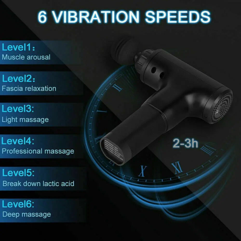 Sports Massage Gun with 4 Heads Deep Tissue Muscle Relaxing Percussion Massager luvshop24