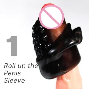 Penis Enlargement Delay Sleeve Ring Reusable Silicone Cock Ring Condoms Glans Cover Nozzle Erotic Toys In Couple Pleasure Orgasm luvshop24