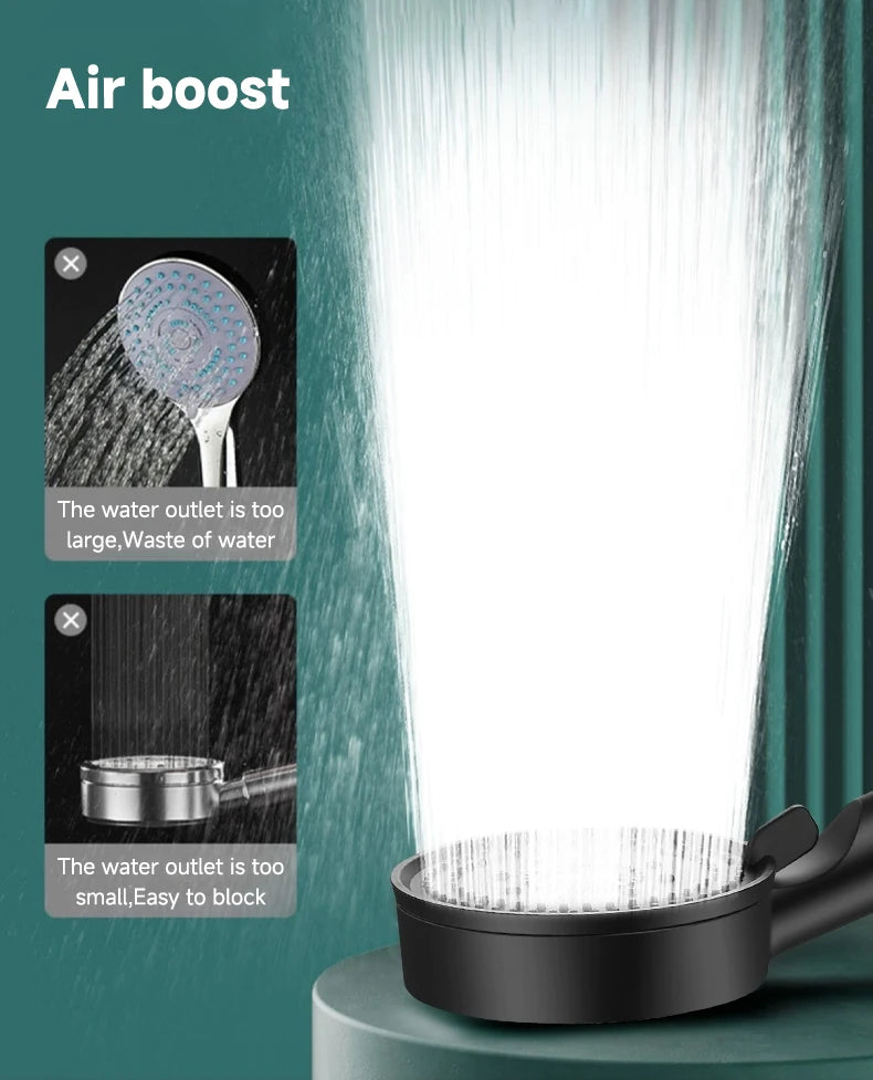 5 Modes Pressure Boost Shower Head Multifunction Adjustable Large Water Shower Nozzle Massage Bathroom Accessory luvshop24
